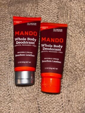 Mando Bourbon Leather Whole Body Deodorant Cream 2.2 oz - 2 Tubes NEW